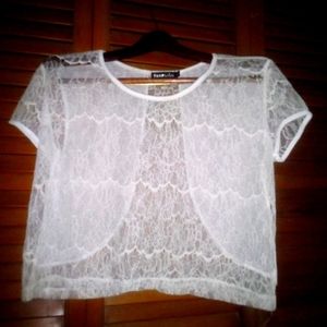 Comfortable Lace Crop Top Size M